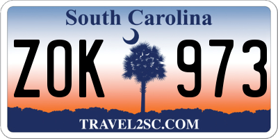 SC license plate ZOK973