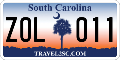 SC license plate ZOL011