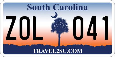 SC license plate ZOL041