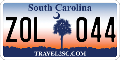 SC license plate ZOL044