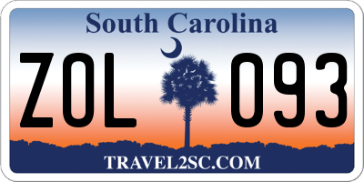 SC license plate ZOL093