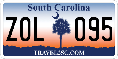 SC license plate ZOL095