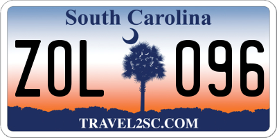 SC license plate ZOL096