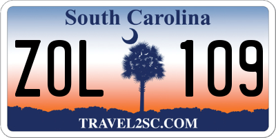 SC license plate ZOL109