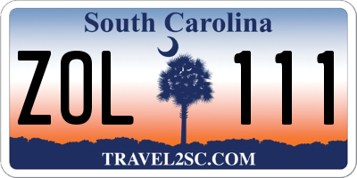 SC license plate ZOL111