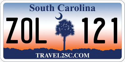 SC license plate ZOL121