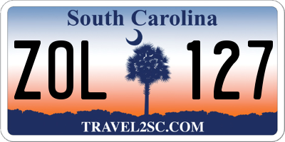 SC license plate ZOL127