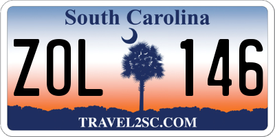 SC license plate ZOL146