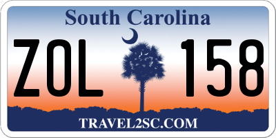 SC license plate ZOL158