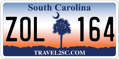 SC license plate ZOL164