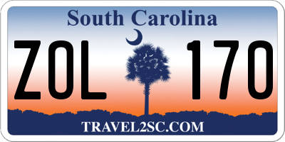 SC license plate ZOL170
