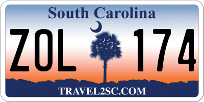 SC license plate ZOL174