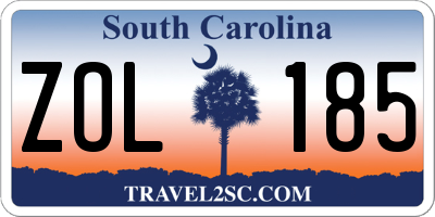 SC license plate ZOL185