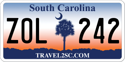 SC license plate ZOL242
