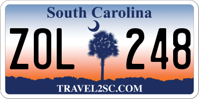 SC license plate ZOL248