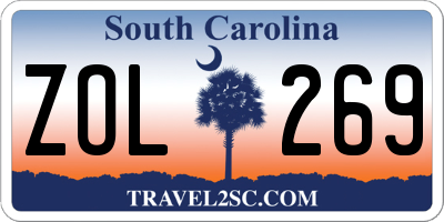 SC license plate ZOL269