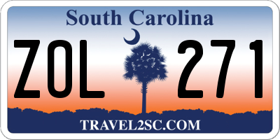 SC license plate ZOL271