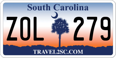 SC license plate ZOL279