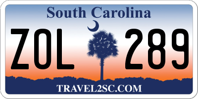 SC license plate ZOL289