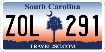 SC license plate ZOL291