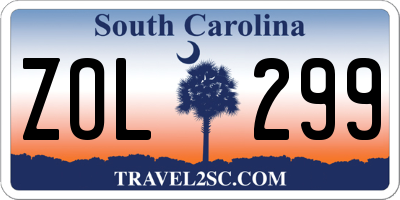 SC license plate ZOL299