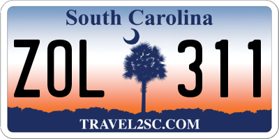 SC license plate ZOL311