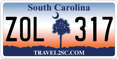 SC license plate ZOL317