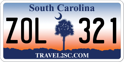SC license plate ZOL321