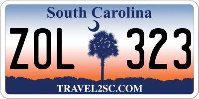 SC license plate ZOL323