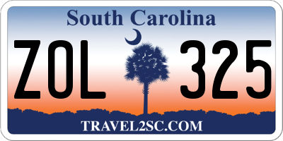 SC license plate ZOL325