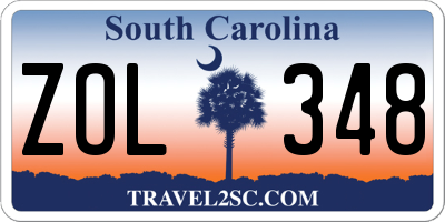 SC license plate ZOL348