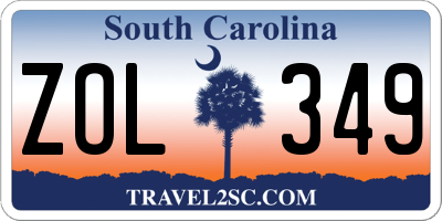 SC license plate ZOL349