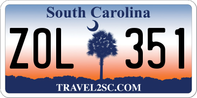 SC license plate ZOL351