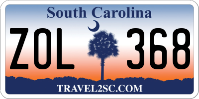SC license plate ZOL368