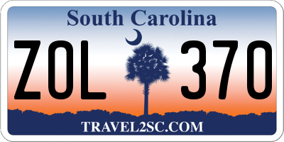 SC license plate ZOL370