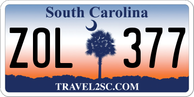 SC license plate ZOL377