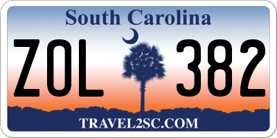 SC license plate ZOL382
