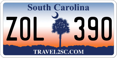 SC license plate ZOL390