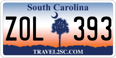 SC license plate ZOL393