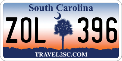 SC license plate ZOL396