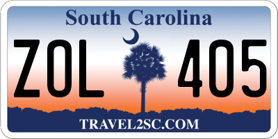 SC license plate ZOL405