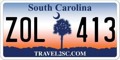 SC license plate ZOL413