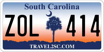 SC license plate ZOL414