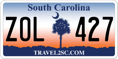 SC license plate ZOL427