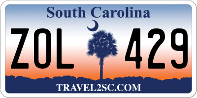 SC license plate ZOL429