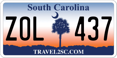SC license plate ZOL437