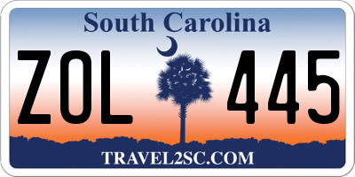 SC license plate ZOL445