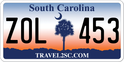 SC license plate ZOL453