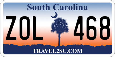 SC license plate ZOL468