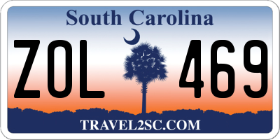 SC license plate ZOL469